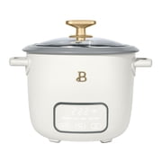 Beautiful 6-Cup Cooked, 3-Cup Uncooked Digital Electric Rice and Grain Cooker with Glass Lid and EverGood Non-Toxic Ceramic Nonstick Coating, White Icing by Drew Barrymore