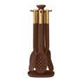 thumbnail image 1 of Beautiful 6-Piece Silicone Kitchen Utensil Tool Set with Rotating Rack, Chocolate by Drew Barrymore, 1 of 8