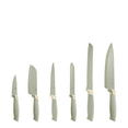 thumbnail interactive-video image 1 of Beautiful 6-Piece Soft Grip Stainless Steel Knife Set Sage Green with Gold Accent by Drew Barrymore, 1 of 11