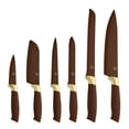 thumbnail image 1 of Beautiful by Drew Barrymore 6-Piece Soft Grip Knife Set, Chocolate Brown with Gold Accent, 1 of 11