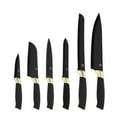 thumbnail image 1 of Beautiful 6 Piece Stainless Steel Knife Set Black Sesame with Gold Accent By Drew Barrymore, 1 of 11