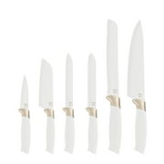 Beautiful 6 Piece Stainless Steel Knife Set in White Champagne Gold By Drew Barrymore