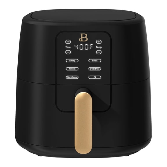 Beautiful 6 Qt Air Fryer with TurboCrisp Technology, EverGood Ceramic Nonstick Coating, Black Sesame by Drew Barrymore