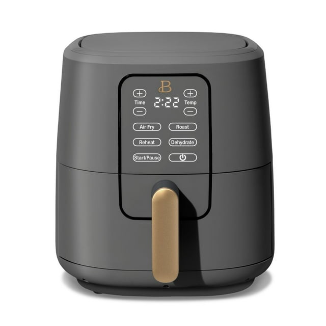 Beautiful 6 Qt Air Fryer with TurboCrisp Technology and Touch-Activated Display, Oyster Grey by Drew Barrymore