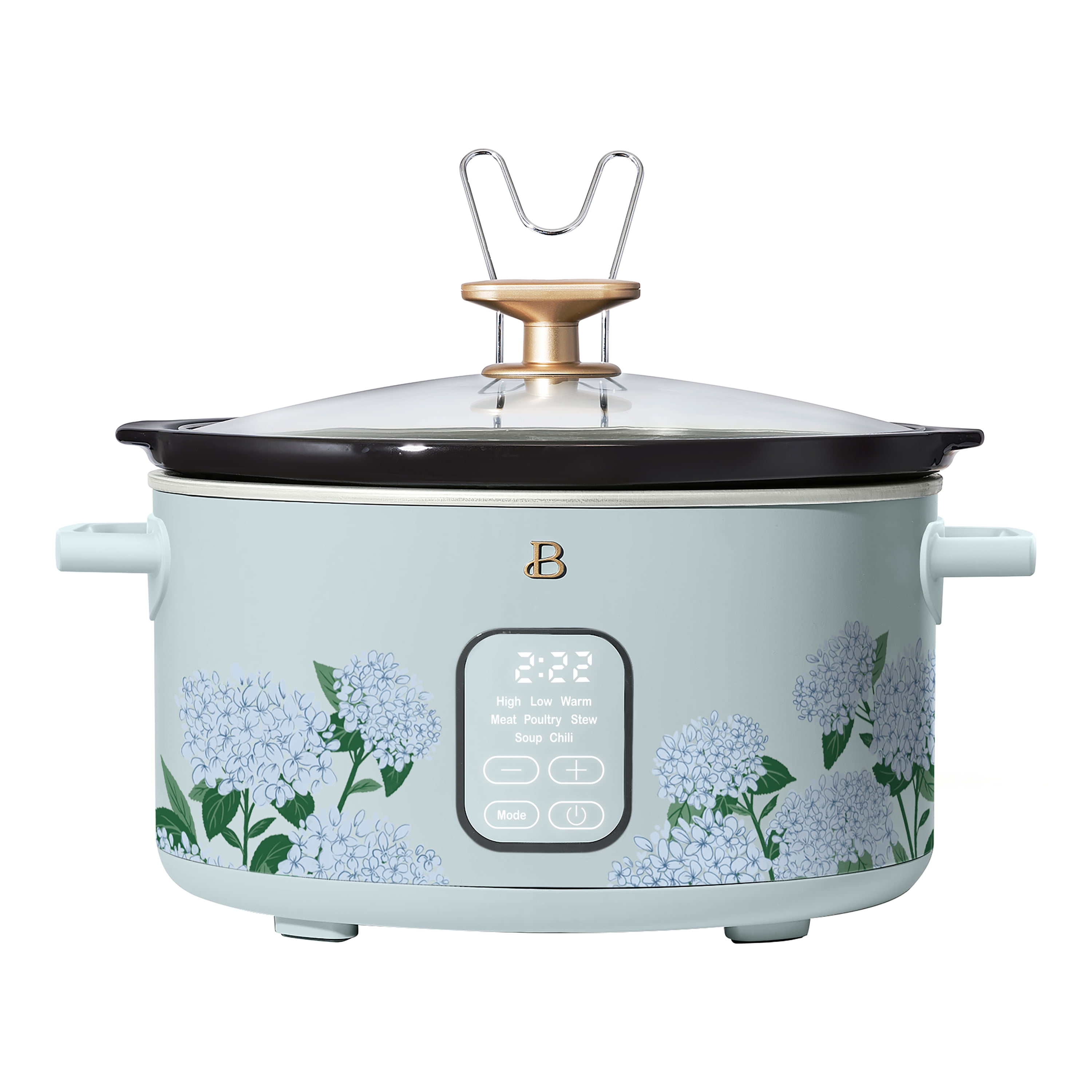 Beautiful 6 Qt Programmable Slow Cooker, Hydrangea Floral by Drew Barrymore