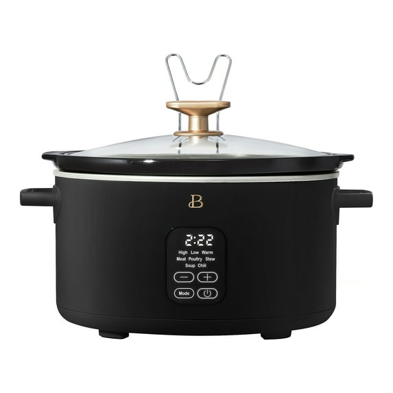 Beautiful 6 Qt Programmable Slow Cooker, Black Sesame by Drew Barrymore