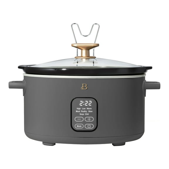 Beautiful 6 Qt Programmable Slow Cooker, Oyster Grey by Drew Barrymore