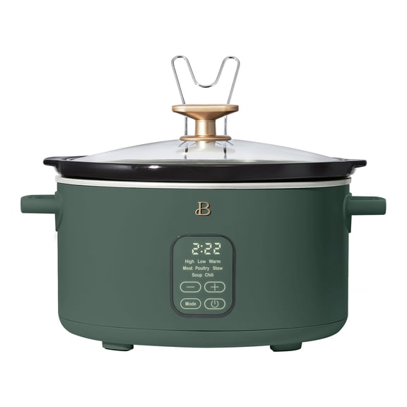 Beautiful 6 Qt Programmable Slow Cooker, Thyme Green by Drew Barrymore