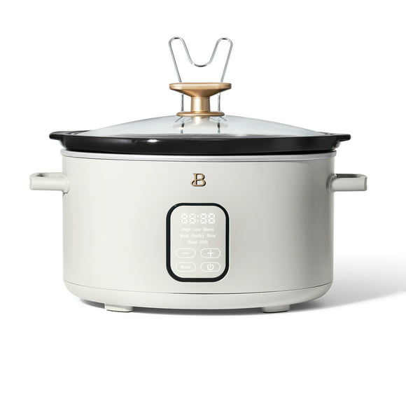 Beautiful 6 Qt Programmable Slow Cooker, White Icing by Drew Barrymore