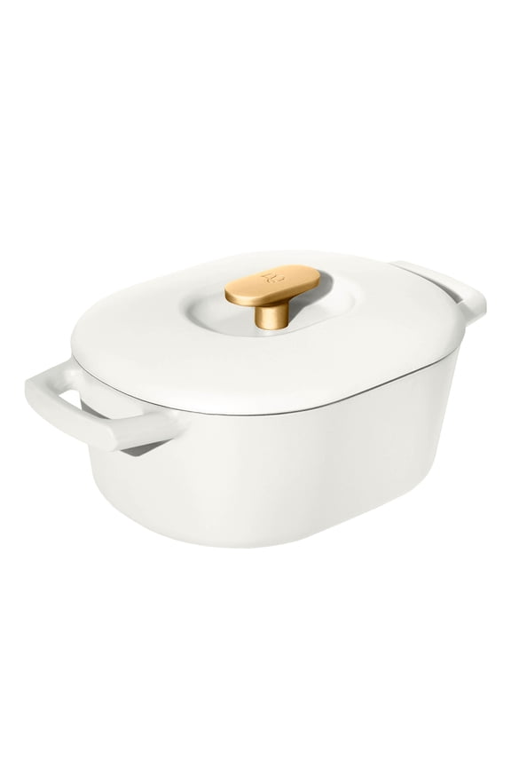 6 Quart Enamel Dutch Oven, White Icing by Drew Barrymore