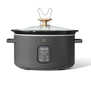 Beautiful 6 qt Programmable Slow Cooker, Oyster Grey by Drew Barrymore