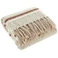 thumbnail image 1 of Beautiful 60" x 50" Cozy Striped Porcini Chenille Throw by Drew Barrymore, 1 of 5
