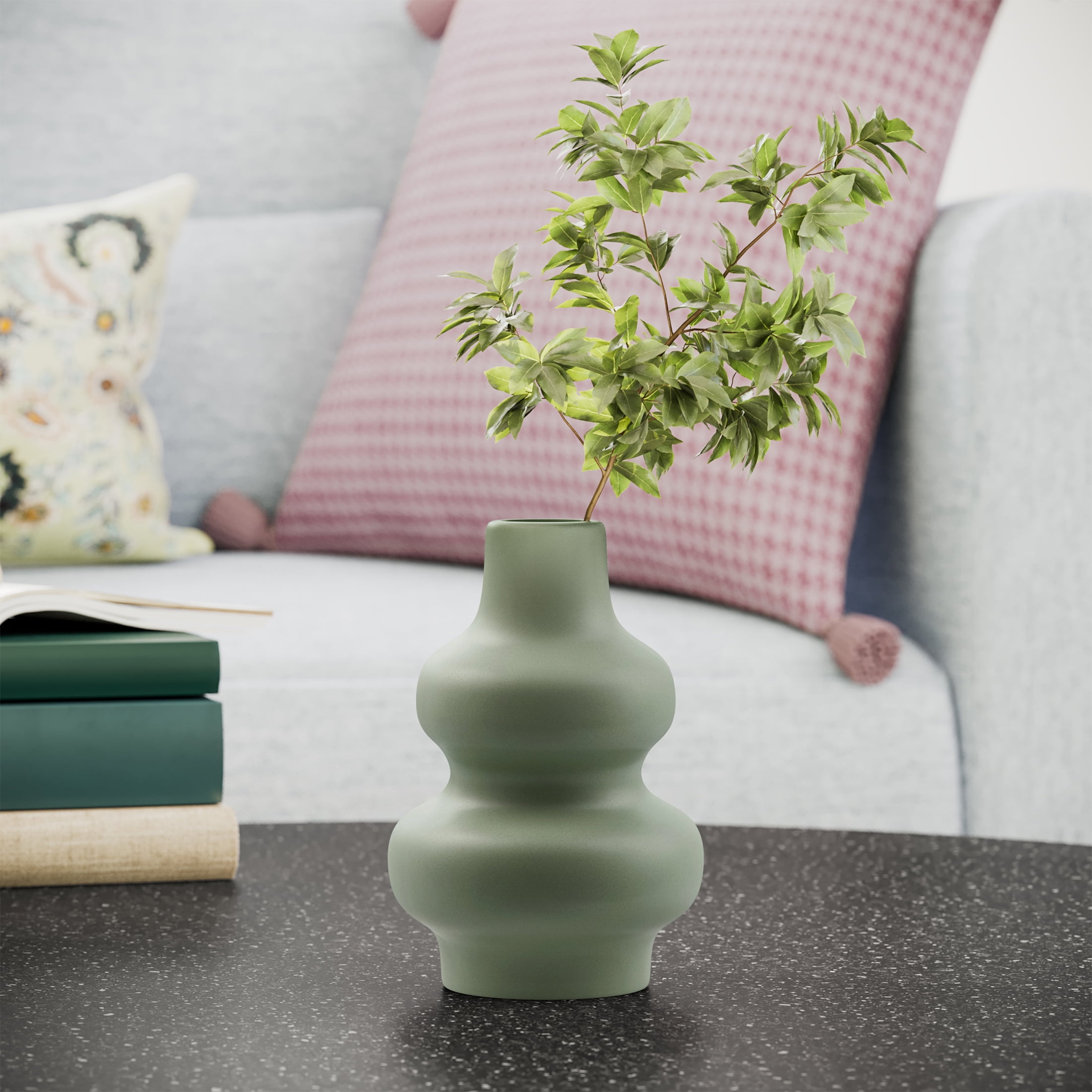 Beautiful Ceramic Bubble Vase by Drew Barrymore, 7", Sage Green ...