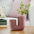 thumbnail interactive-video image 1 of Beautiful Fluted Ceramic Vase by Drew Barrymore, 7", Rosé Pink, 1 of 6
