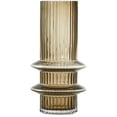 thumbnail interactive-video image 1 of Beautiful 8.5" Tall Ribbed Oyster Gray Tubular Glass Vase by Drew Barrymore, 3.93" D, 1 of 9