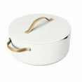 thumbnail image 1 of Beautiful 8 Quart Ceramic Non-Stick Stock Pot with Strainer Lid, White Icing by Drew Barrymore, 1 of 7