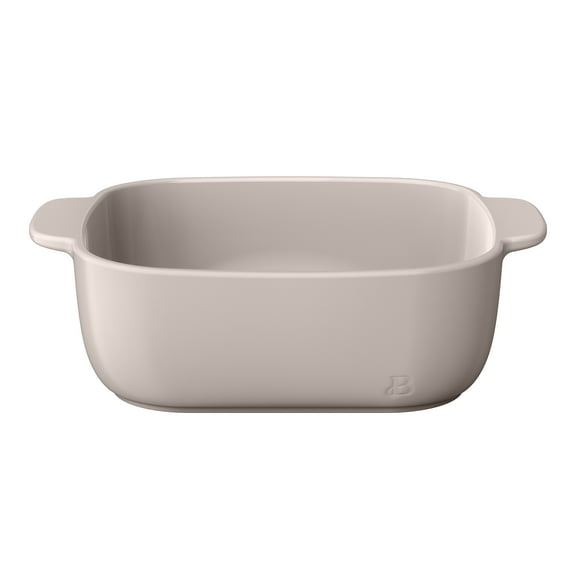 Beautiful 8”x8” Stoneware Baking Dish, Porcini Taupe by Drew Barrymore