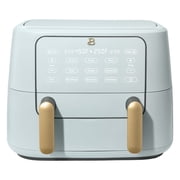 Beautiful 9 Qt TriZone Dual Basket Air Fryer, EverGood Ceramic Nonstick Coating, Hydrangea by Drew Barrymore