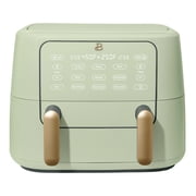 Beautiful 9 Qt TriZone Dual Basket Air Fryer, EverGood Ceramic Nonstick Coating, Sage Green by Drew Barrymore