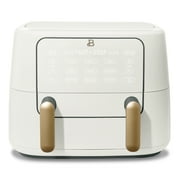 Beautiful 9 Qt TriZone Dual Basket Air Fryer, EverGood Ceramic Nonstick Coating, White Icing by Drew Barrymore