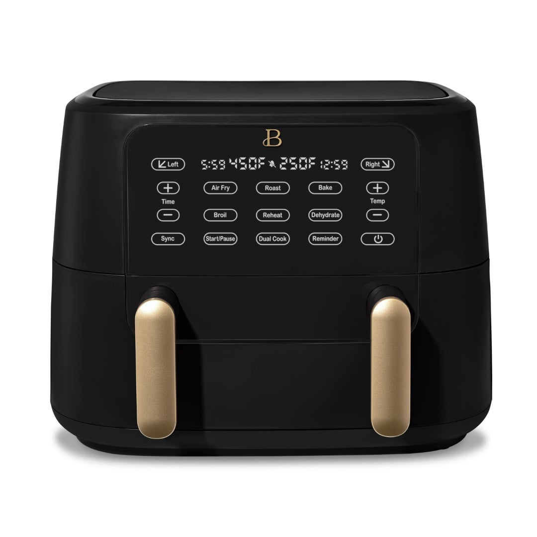 Beautiful 9 QT TriZone Air Fryer, Black Sesame by Drew Barrymore - Walmart.com