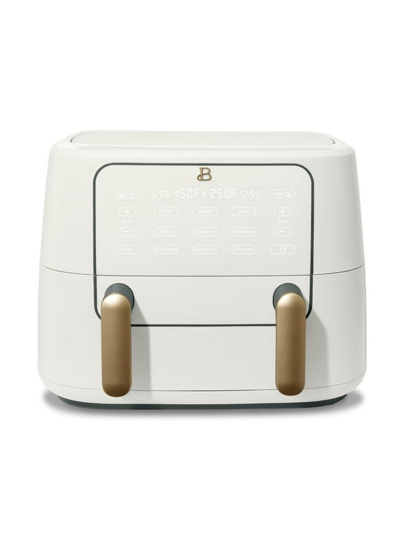 Beautiful 9 QT TriZone Air Fryer, White Icing by Drew Barrymore