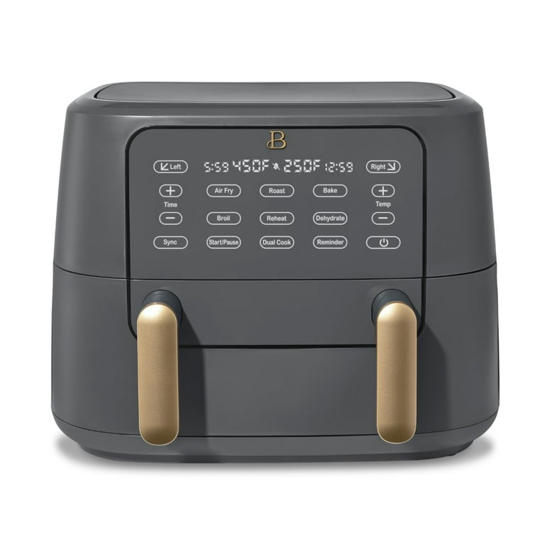 Beautiful 9QT TriZone Air Fryer, Oyster Grey by Drew Barrymore