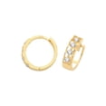 thumbnail image 1 of Beautiful 9k Gold Women Hoop Earrings with Cubic Zirconia/CZ - 12mm*3mm, 1 of 1