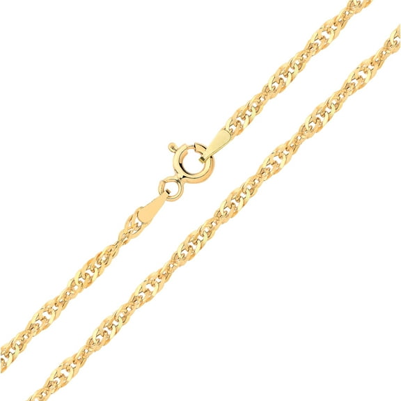 Beautiful 9k Gold Women Singapore Chain - 16 inch*2mm