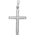 thumbnail image 1 of Beautiful 9k White Gold Women Cross Pendant with Cubic Zirconia/CZ - 34mm*18mm, 1 of 1