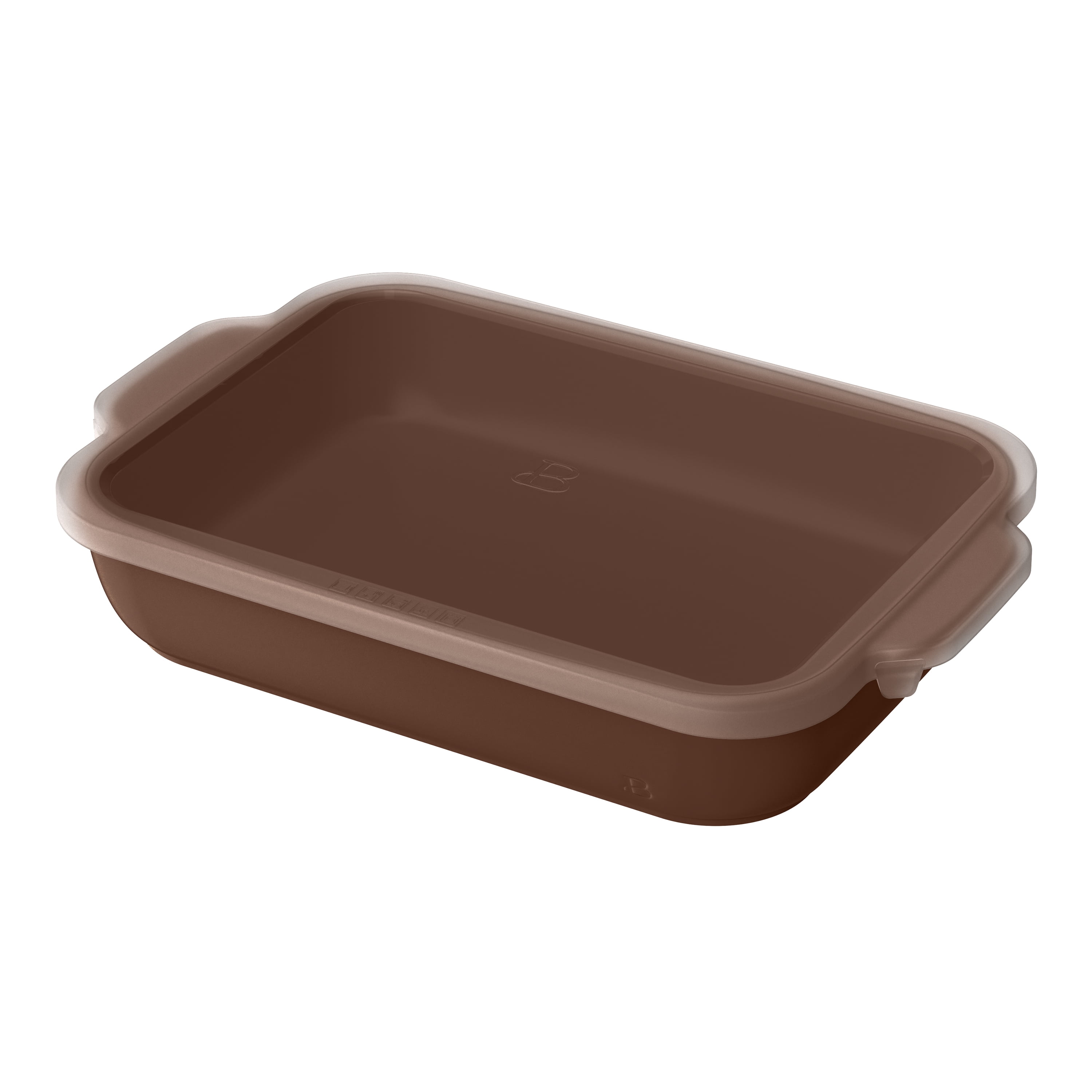 Beautiful 9”x 13” Stoneware Baker with Plastic Lid, Chocolate by Drew Barrymore