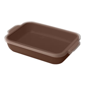 Beautiful 9”x 13” Stoneware Baker with Plastic Lid, Chocolate by Drew Barrymore