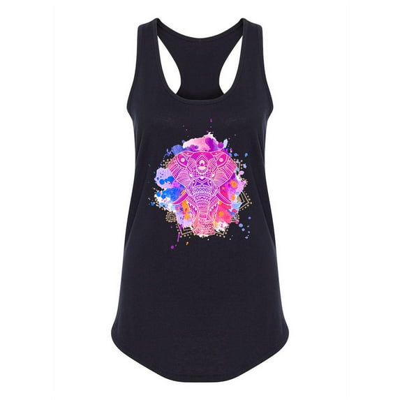 Beautiful Abstract Elephant Head Tank Women -Image by Shutterstock, Female Large