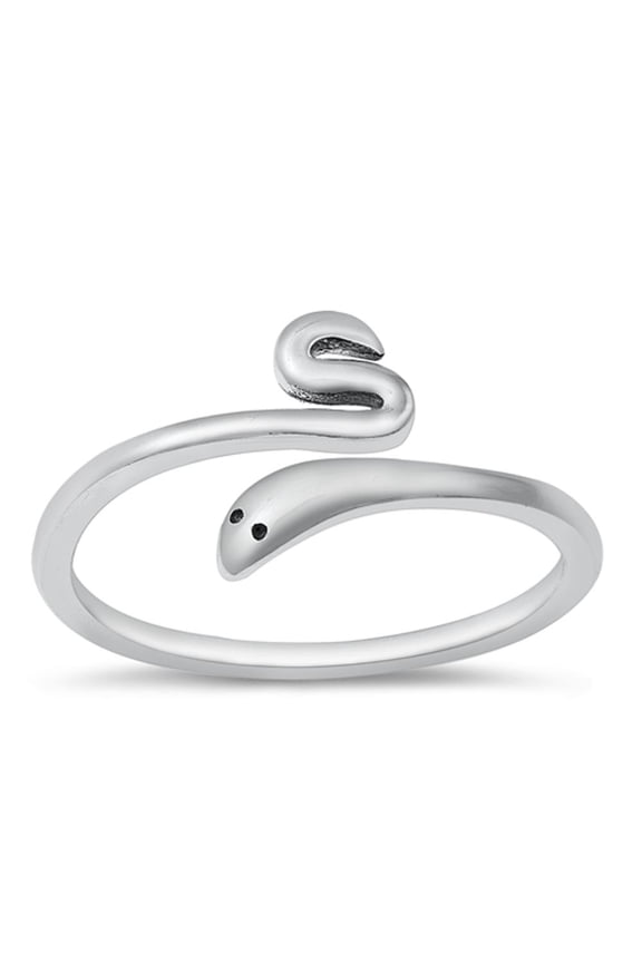 Beautiful Adjustable Snake Ring 925 Oxidized Sterling Silver Band Jewelry Female Male Unisex Size 10