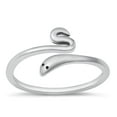 thumbnail image 1 of Beautiful Adjustable Snake Ring 925 Oxidized Sterling Silver Band Jewelry Female Male Unisex Size 5, 1 of 4