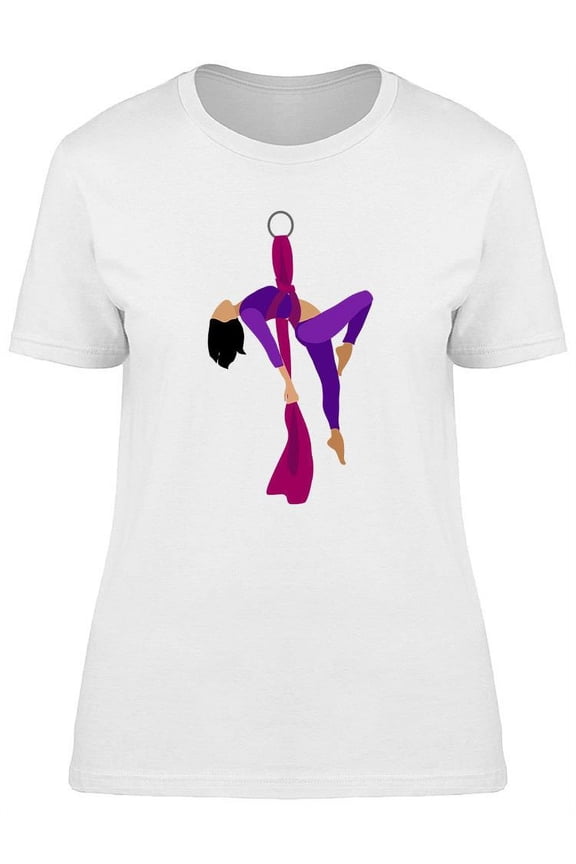 Beautiful Aerial Yoga Practice T-Shirt Women -Image by Shutterstock, Female Large