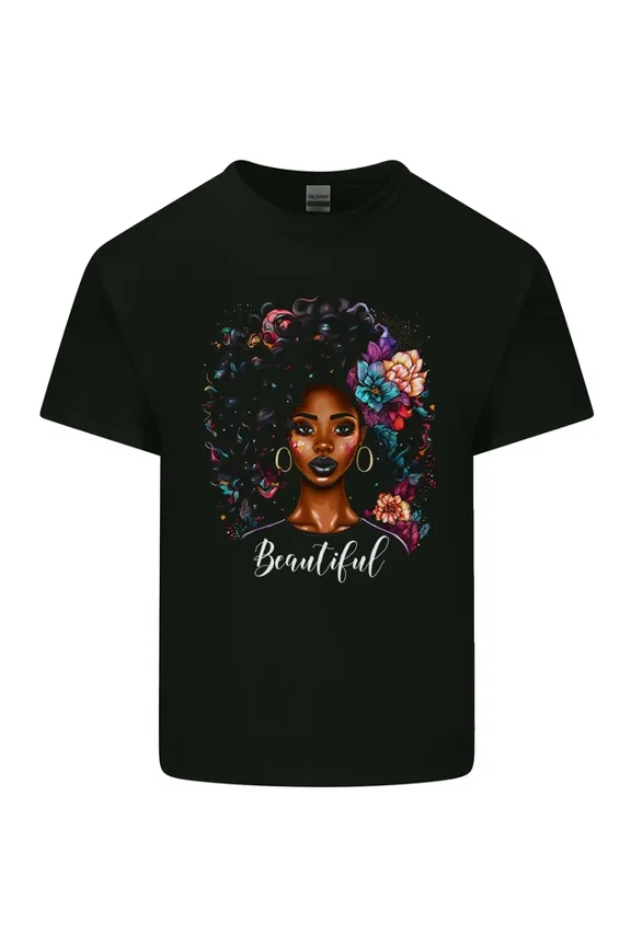 Beautiful African Black Woman Mens Womens T-Shirt