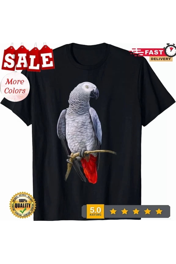 Beautiful African Grey Parrot Red Tail Gift Tee Unisex T-Shirt