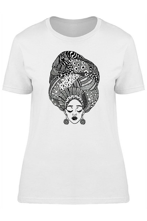 Beautiful African Or Indian Girl T-Shirt Women -Image by Shutterstock, Female Large