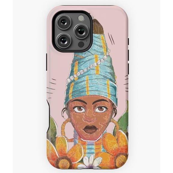 Beautiful African Woman with Flowers Phone Case for iPhone 16 15 14 13 12 11 Pro Max