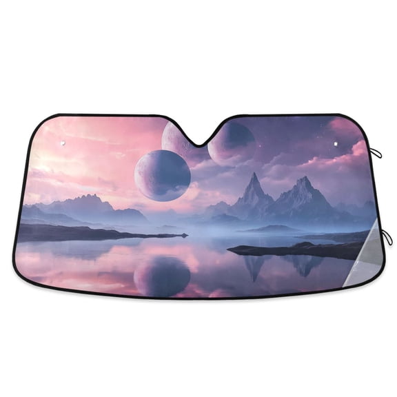 Beautiful Alien Landscape Car Windshield Sun Shade Foldable Car Front Window Visor Heat and UV Protection 53x23.5