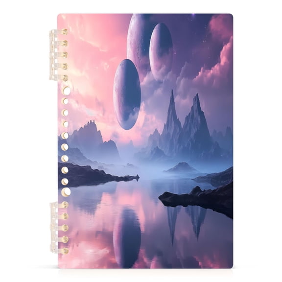Beautiful Alien Landscape Notebooks 1-subject Journal 60 Sheets A5 College Ruled Paper Detachable Ring 8.3"x5.7"