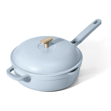 Beautiful All-in-One 4 QT Hero Pan with Steam Insert, 3 pc Set, Cornflower Blue by Drew Barrymore