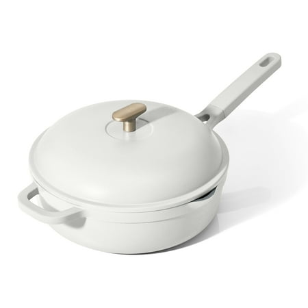 Beautiful All-in-One 4 QT Hero Pan with Steam Insert, 3 pc Set, White Icing by Drew Barrymore