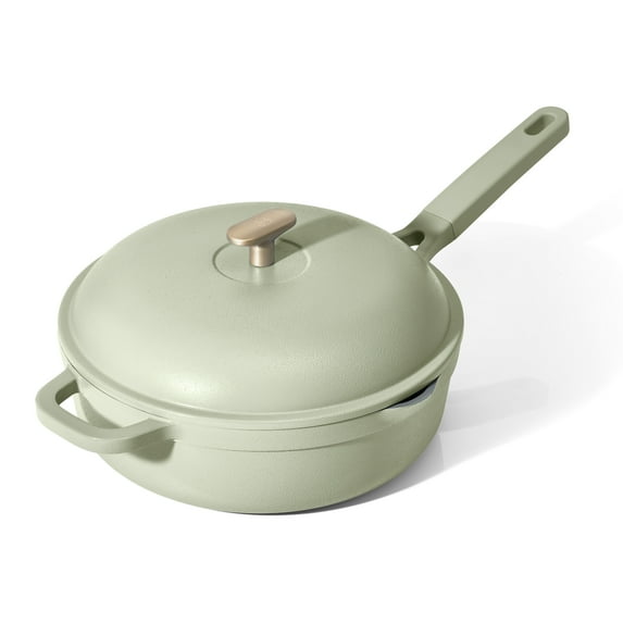 Beautiful All-in-One 4 QT Hero Pan with Steam Insert, 3 Piece Set, Sage Green by Drew Barrymore