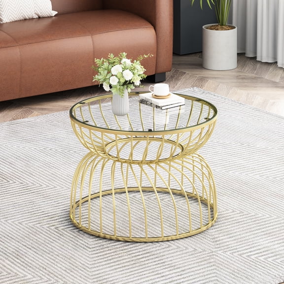 Beautiful And Charming Gold Coffee Table With Robust Metal Glass Fascinatingly Elegant Tempered
