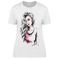 thumbnail image 1 of Beautiful And Stylish Model T-Shirt Women -Image by Shutterstock, Female Large, 1 of 2