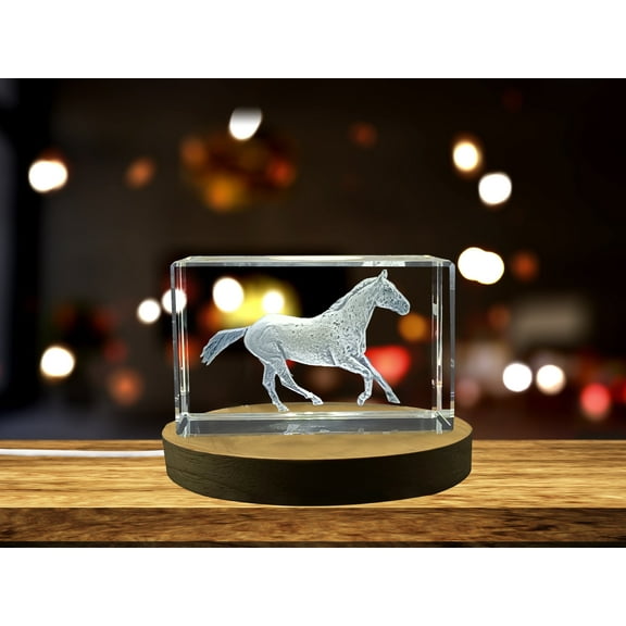 Beautiful Appaloosa Horse Engraved Crystal Sculpture Gift