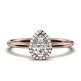 thumbnail image 1 of Beautiful Art Deco 1.25 Carat Pear Cut Affordable Diamond Moissanite Engagement Ring, Classic Wedding Ring in 10k Solid Rose Gold,Promise Ring, Anniversery Ring, 1 of 3