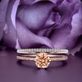 thumbnail image 1 of Beautiful Art Deco 1.75 Carat Round Cut Morganite And Diamond Moissanite Engagement Ring, Wedding Ring, One Matching Band in 10k Solid Rose Gold, Gift For Her Gift For Girlfriend Promise Ring, 1 of 3